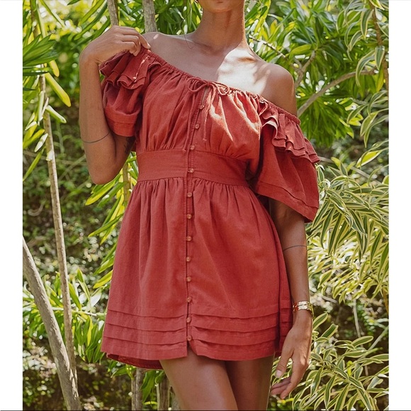 NWT Cleobella Tana Mini Dress Brick - Picture 4 of 7